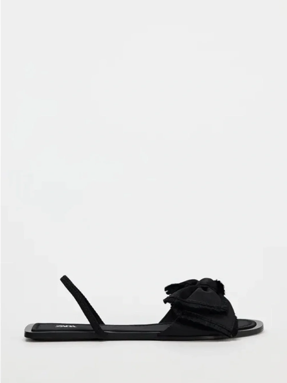 Zara Black Bow-Accent Slide Sandals - Picture 5 of 8